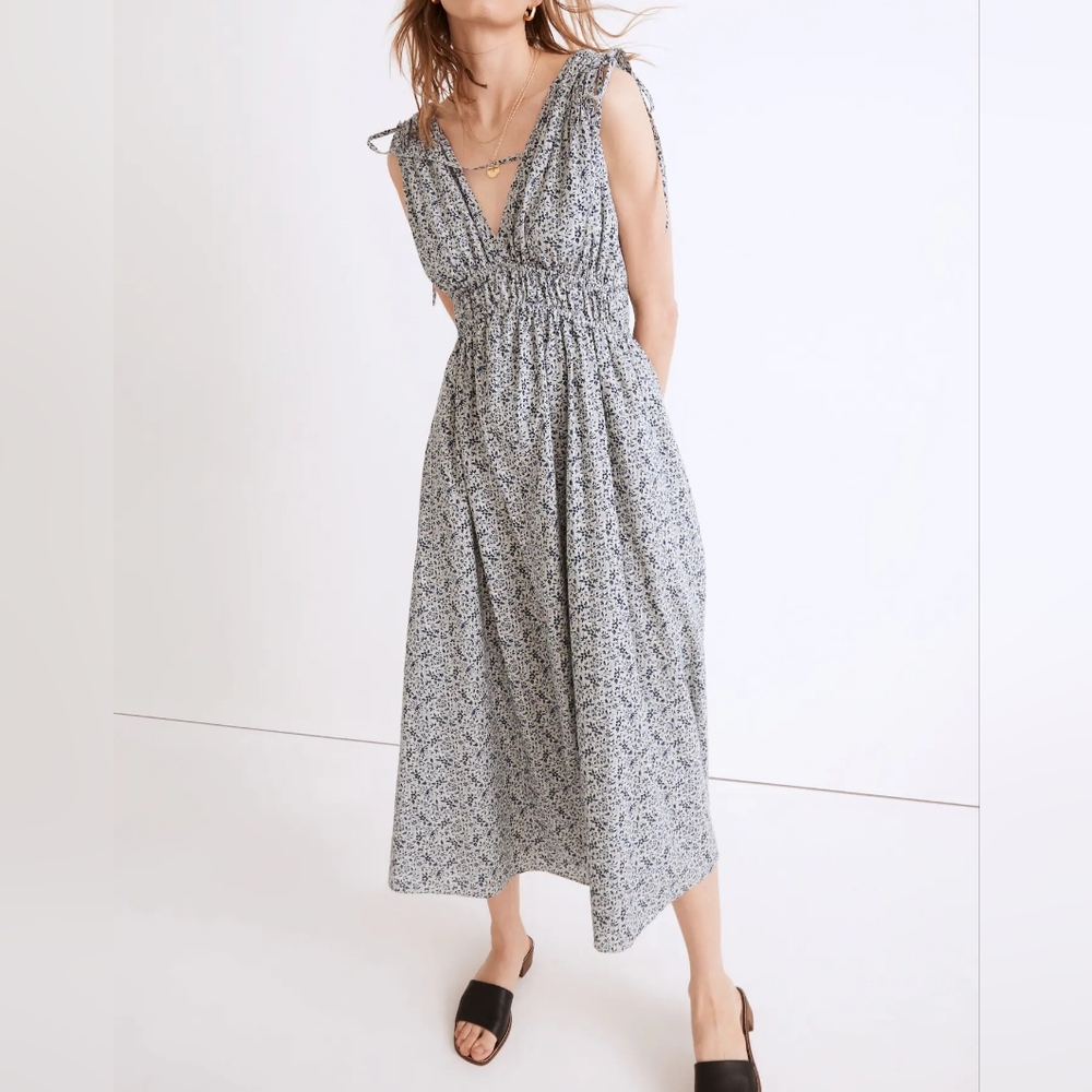 Madewell Sophia Smocked Midi Dress in Florentine Floral, Small